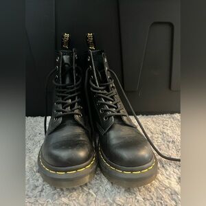Women’s Dr.Martens Black Leather Combat Boots Size 5